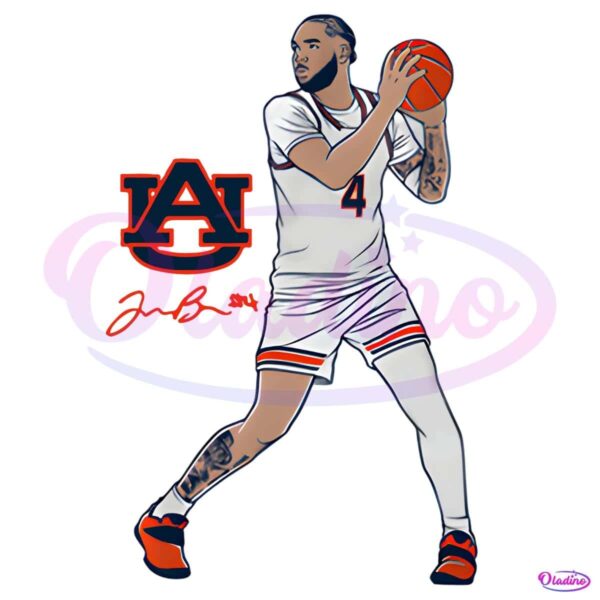 Johni Broome Superstar Pose Signature Auburn Tigers Basketball PNG