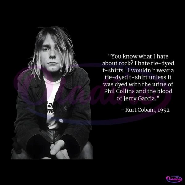 Kurt Cobain 1992 You Know What I Hate About Rock PNG