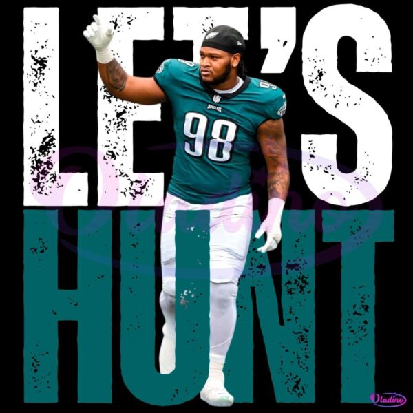 Lets Hunt Eagles Jalen Carter Super Bowl LIX PNG