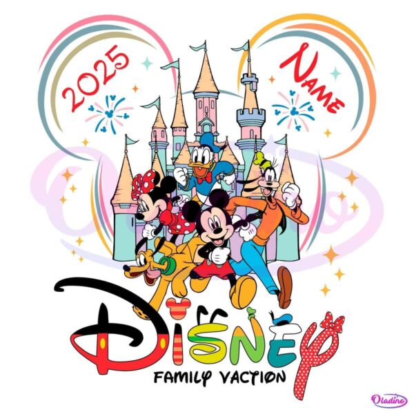 Magical Kingdom Custom Name Family Trip 2025 PNG
