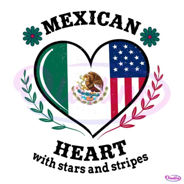 Mexican Heart Stars Vibrant PNG Art