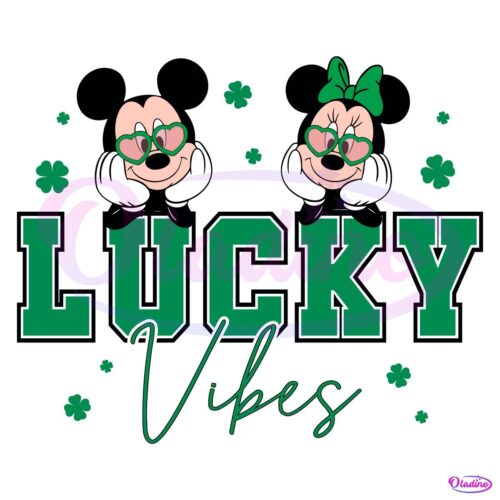 Mickey And Minnie Mouse Lucky Shamrock Png