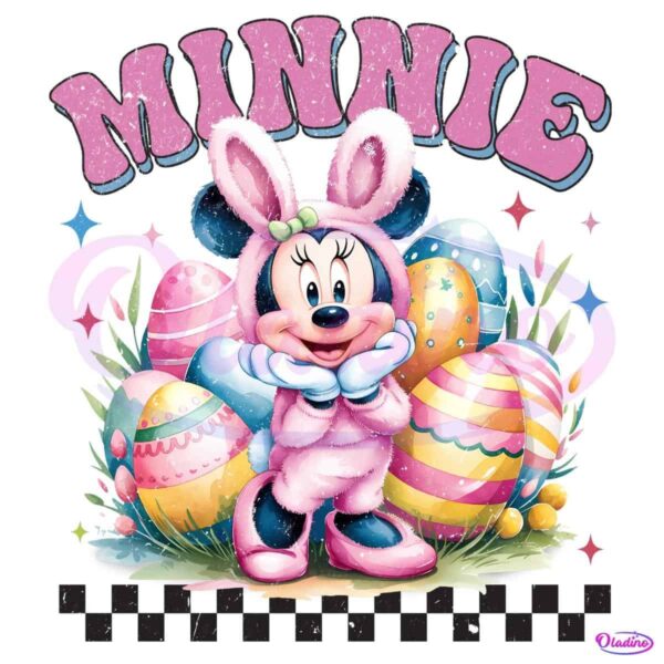 Minnie Easter Coquette Bunny Pink Cartoon Happy Easter Matching PNG