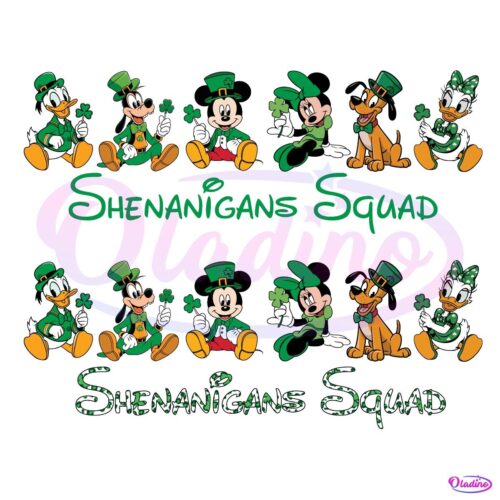 Mouse And Friends St Patricks Day Lucky Shamrock Irish PNG