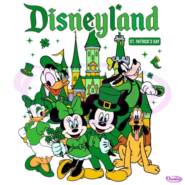 Mouse And Friends St Patricks Day Magical Kingdom Lucky Shamrock PNG