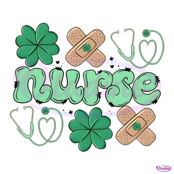 Nurse St Patricks Day Shamrocks Stethoscope PNG