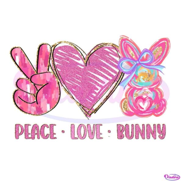 Peach Love Bunny Easter Bunny Coquette Bow PNG