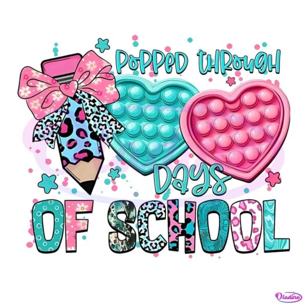 Popped Through 100 Days Of School Leopard Pencil Bow PNG