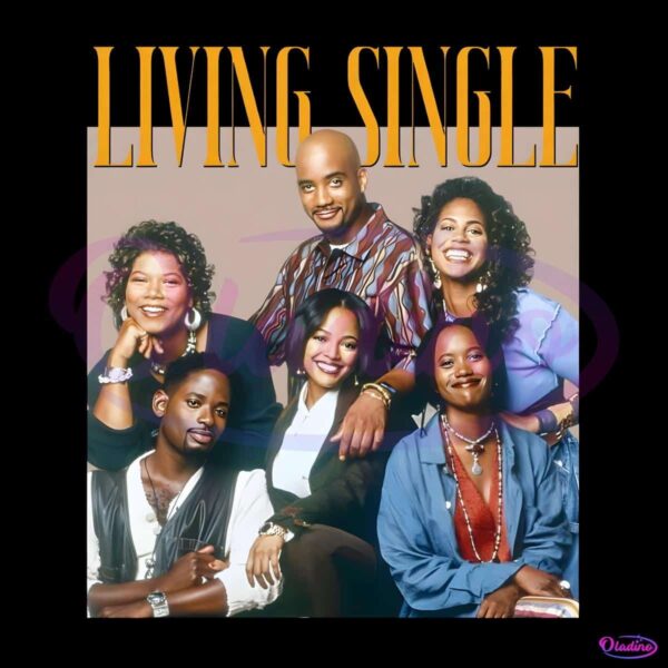 Retro 90S Living Single Television Sitcom Cast Poster PNG