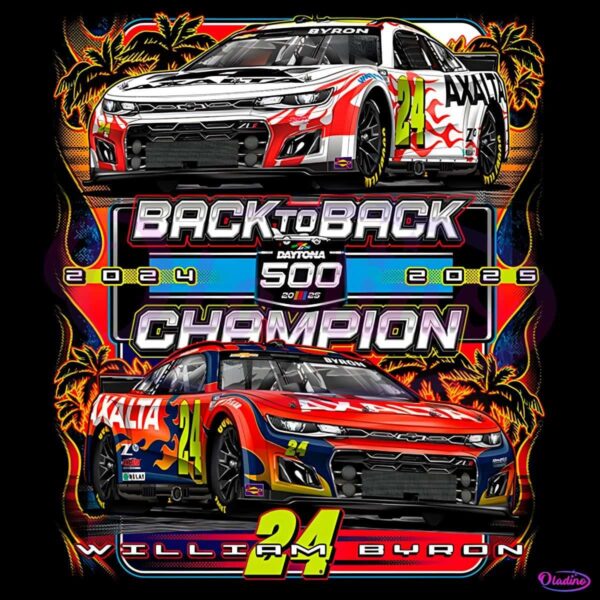 Retro Back To Back Daytona 500 Champion 24 William Byron PNG