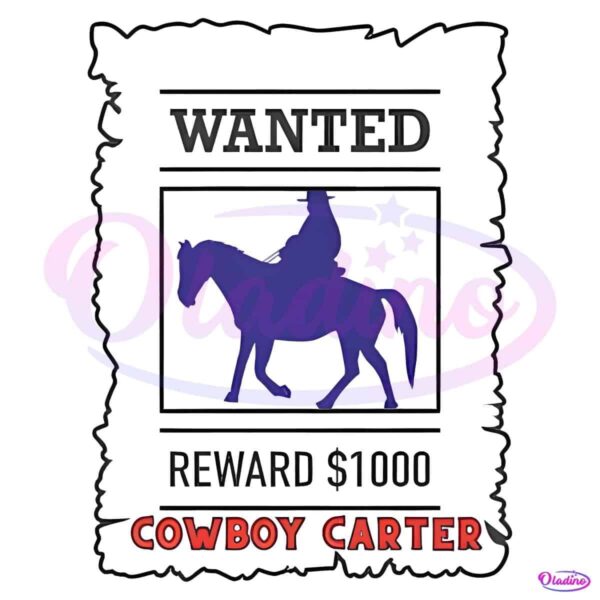 Retro Beyonce Cowboy Carter Wanted Poster PNG
