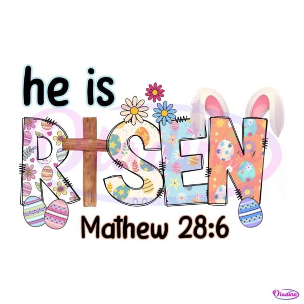 Retro Easter Coquette Bow He Is Risen PNG