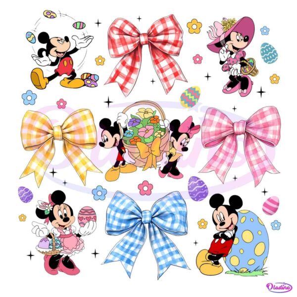 Retro Easter Eggs Disney Micey And Minnie Coquette Bow PNG