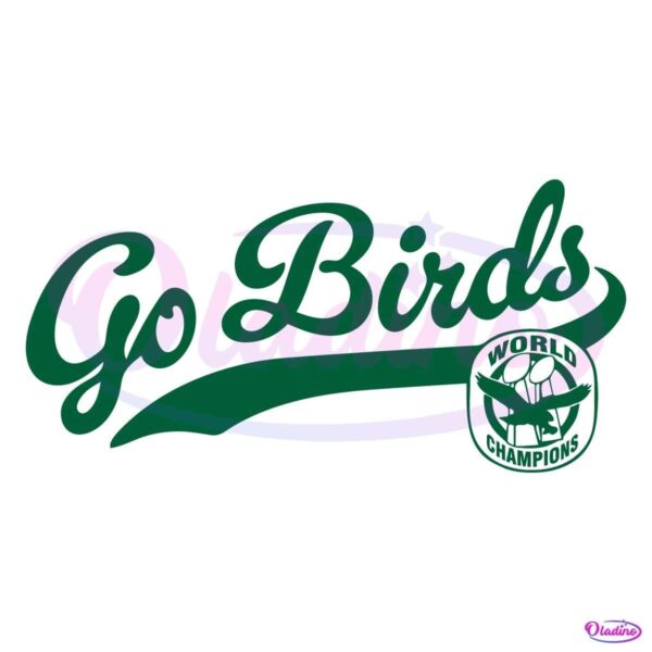 Retro Go Birds Words Champions Super Bowl Ring SVG