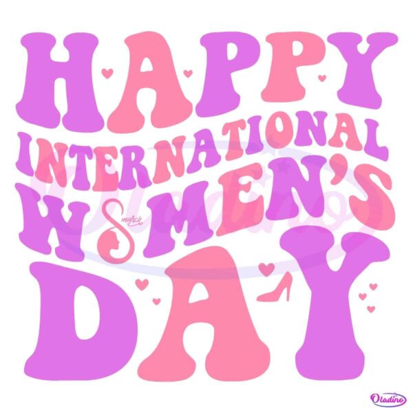 Retro Groovy Happy International Womans Day March 8 SVG