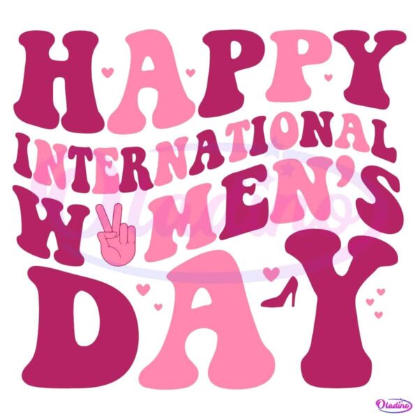Retro Groovy Happy International Womens Day SVG