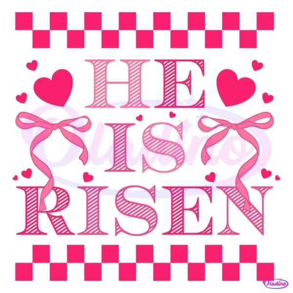 Retro He Is Risen Easter Coquette Bow SVG