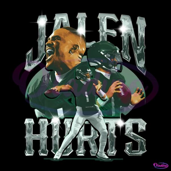 Retro Jalen Hurts Eagles Super Bowl LIX Champions PNG