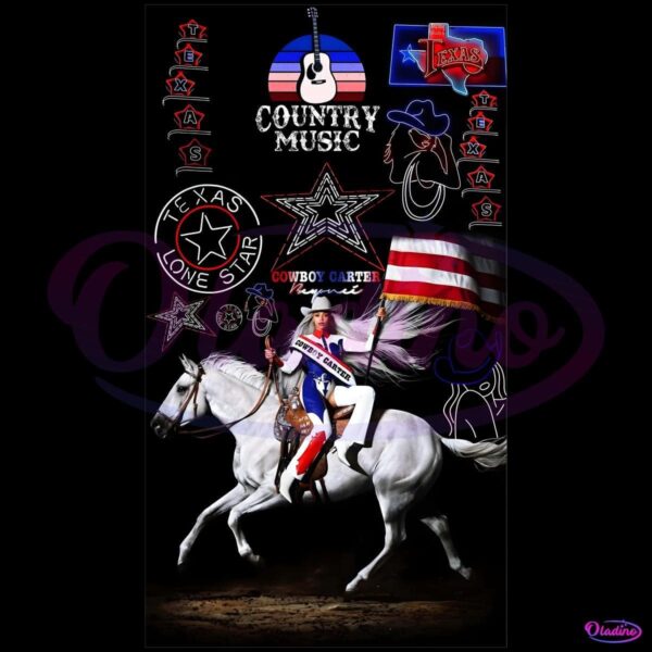 Retro Texas Cowboy Carter Beyonce Country Music Tour PNG