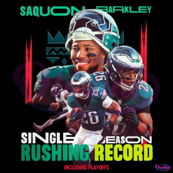 Saquon Barkley Single Season Rusing Record Super Bowl Chapions PNG