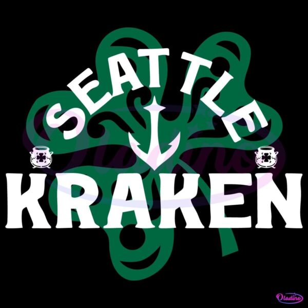 Seattle Kraken St Patricks Day Shamrock SVG Design