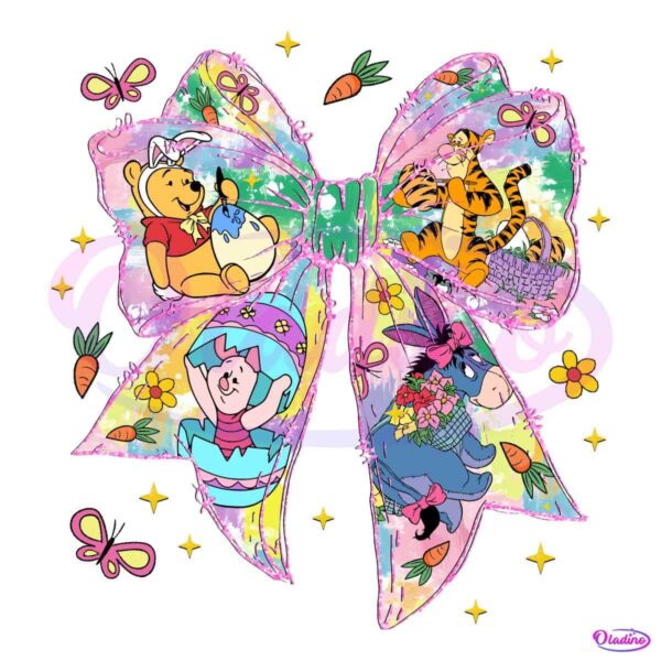 Sparkly Pink Pooh Friends Easter PNG