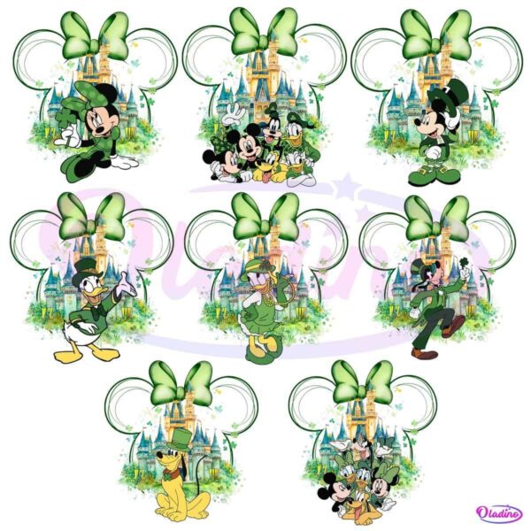 St Patricks Day Disney Mickey And Fiends Minnie Head PNG Bundle