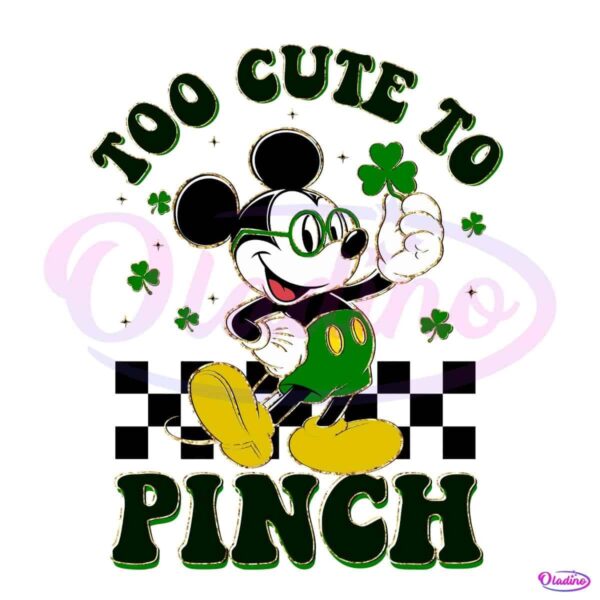 Too Cute To Pinch St Patrick Day Mouse Png