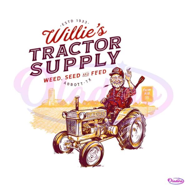 Vintage Estd 1933 Willies Tractor Supply Weed Seed And Feed PNG
