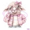 Vintage Happy Easter Sheep Blowing Bubble PNG
