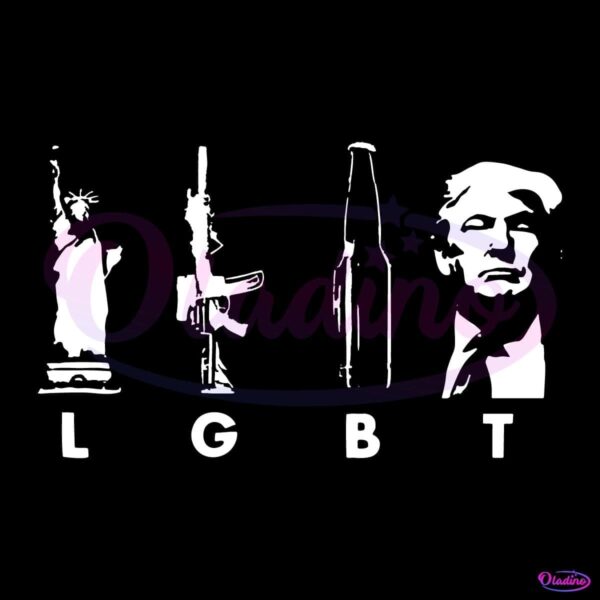 Vintage Lgbt Liberty Gun Beer Trump SVG