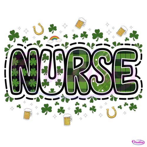 Vintage Nurse St Patricks Day PNG