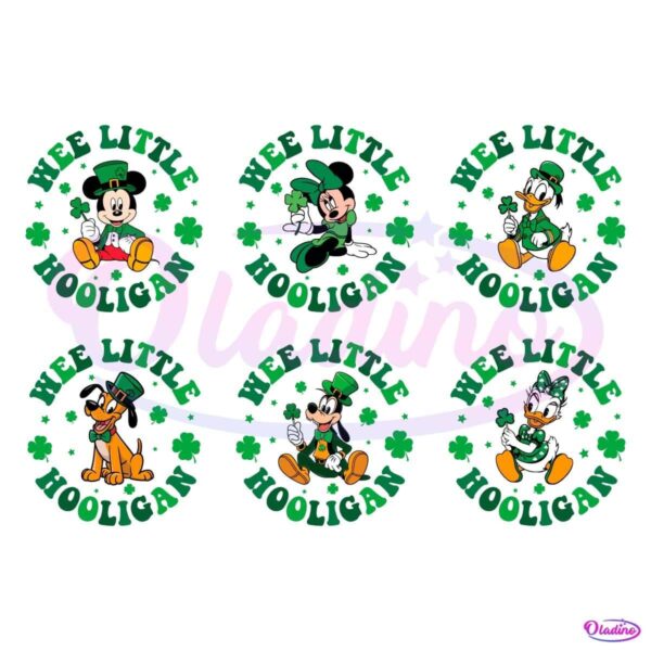 Wee Little Hooligan St Patrick Day Disney Character SVGBundle