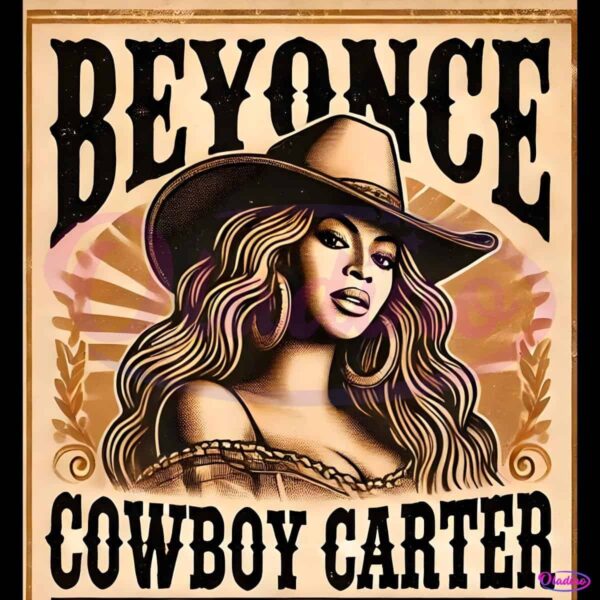 Western Vintage Style Beyonce Cowboy Carter Music Tour PNG