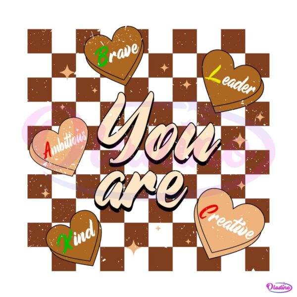 You Are Black History Candy Heart Checkered SVG