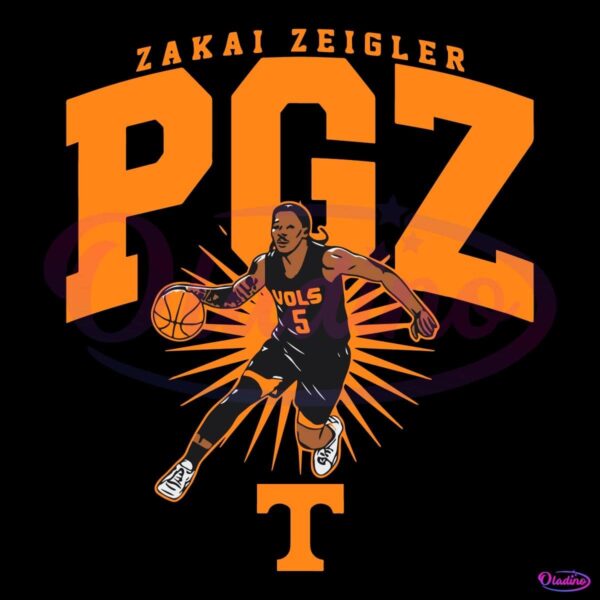 Zakai Zeigler Pgz Tennessee Volunteers Basketball SVG