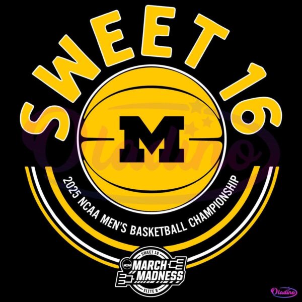 2025 Sweet Sixteen Michigan Wolverines Basketball SVG