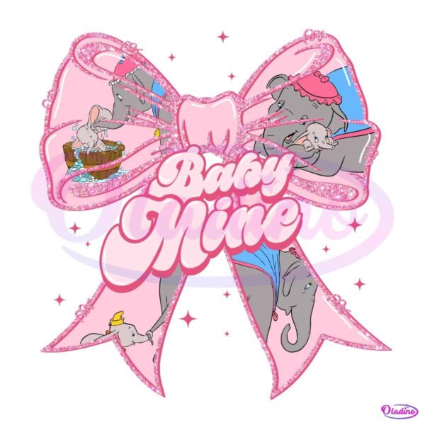 Baby Mine Pink Coquette Bow Mama PNG