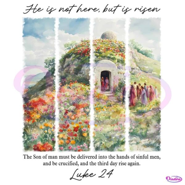 Bible Verse He Is Not Here But Is Risen PNG