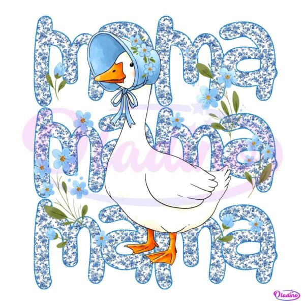 Chic Floral Mama Goose PNG