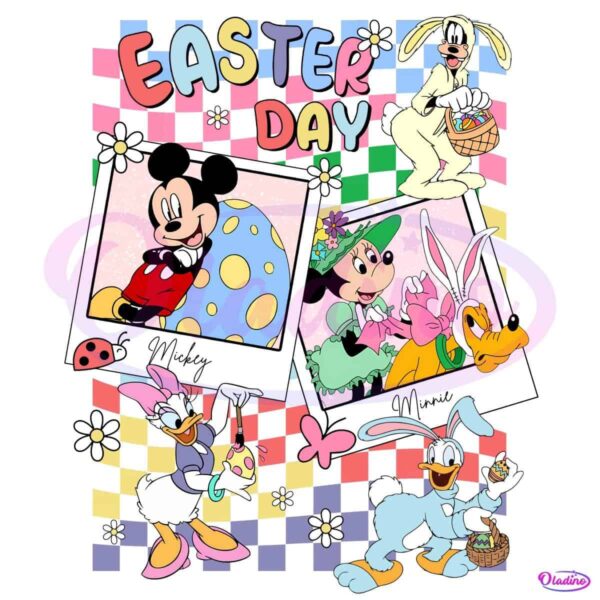 Disney Easter Bunny Photo Checkered Charm in PNG