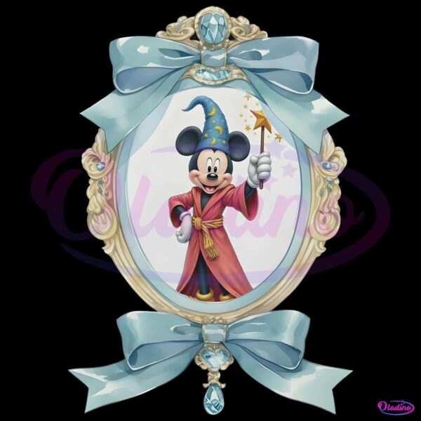 Disney Mickey Mouse Wizard Magic Mirror Coquette Bow PNG