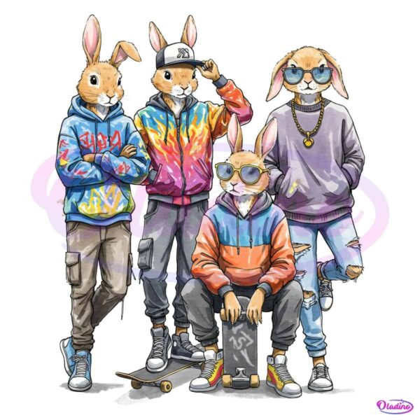 Easter Thug Life Cool Bunny Vibes PNG