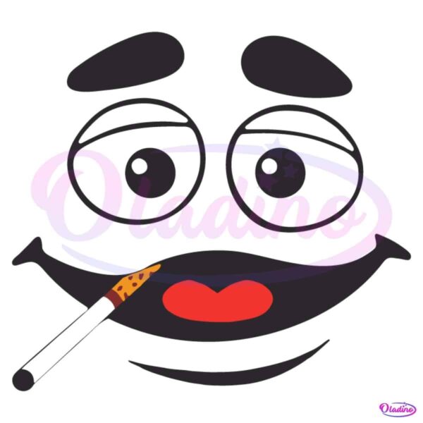 Grimace Smoking Face SVG