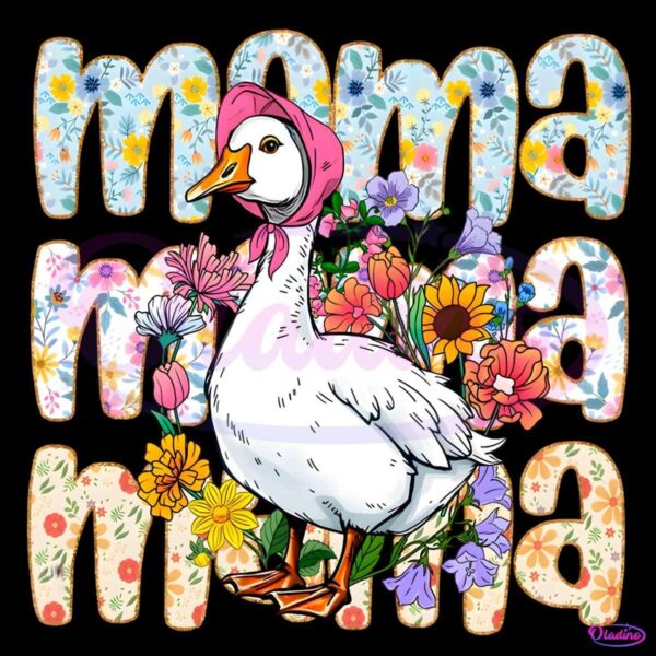Groovy Mama Goose Floral PNG