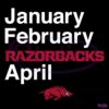 January February Razorbacks April Arkansas Razorbacks SVG