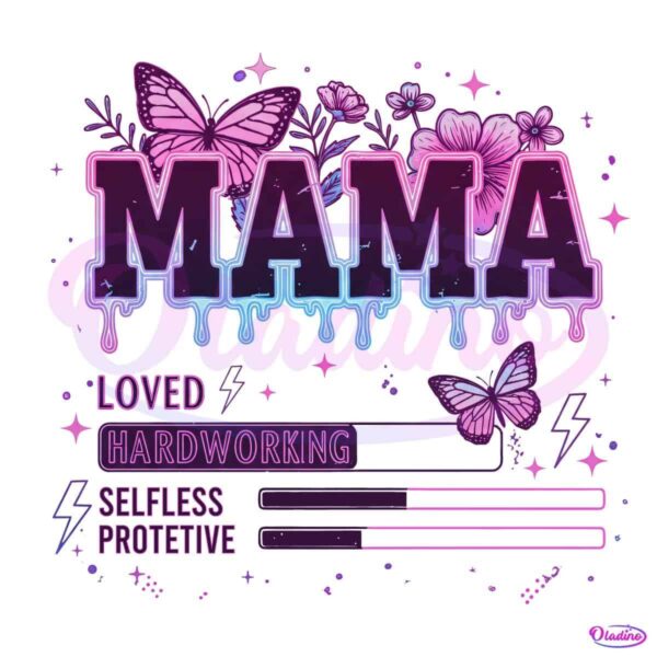 Neon Drip Mama Butterfly Mother Inspirational PNG