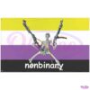 Nonbinary Skeleton Warrior Flag PNG