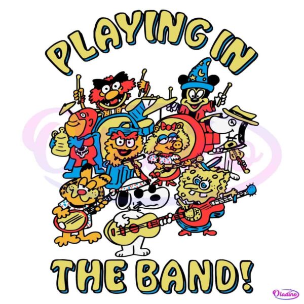 Playing In The Band Cartoon Character SVG