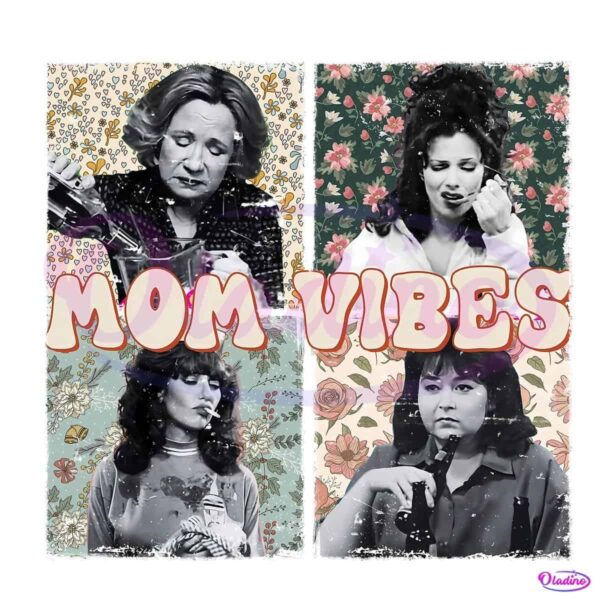 Retro 90S Floral Mom Vibes PNG